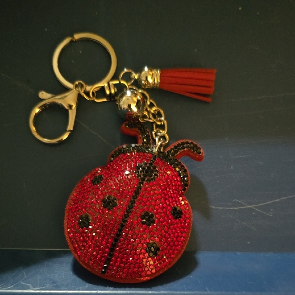 Handbags - Red Ladybug Keychain with Rhinestones